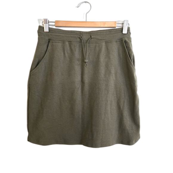 Evereve Sundry Sunday Knit Skirt Size 2 Medium Green Drawstring - Picture 3 of 8